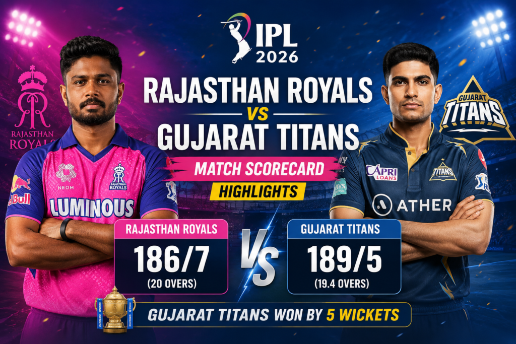 Rajasthan Royals vs Gujarat Titans Match Scorecard | IPL 2026 Highlights