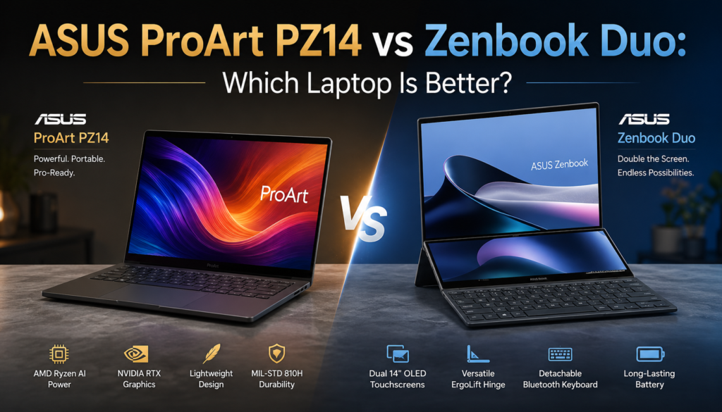Asus ProArt PZ14 vs Zenbook Duo