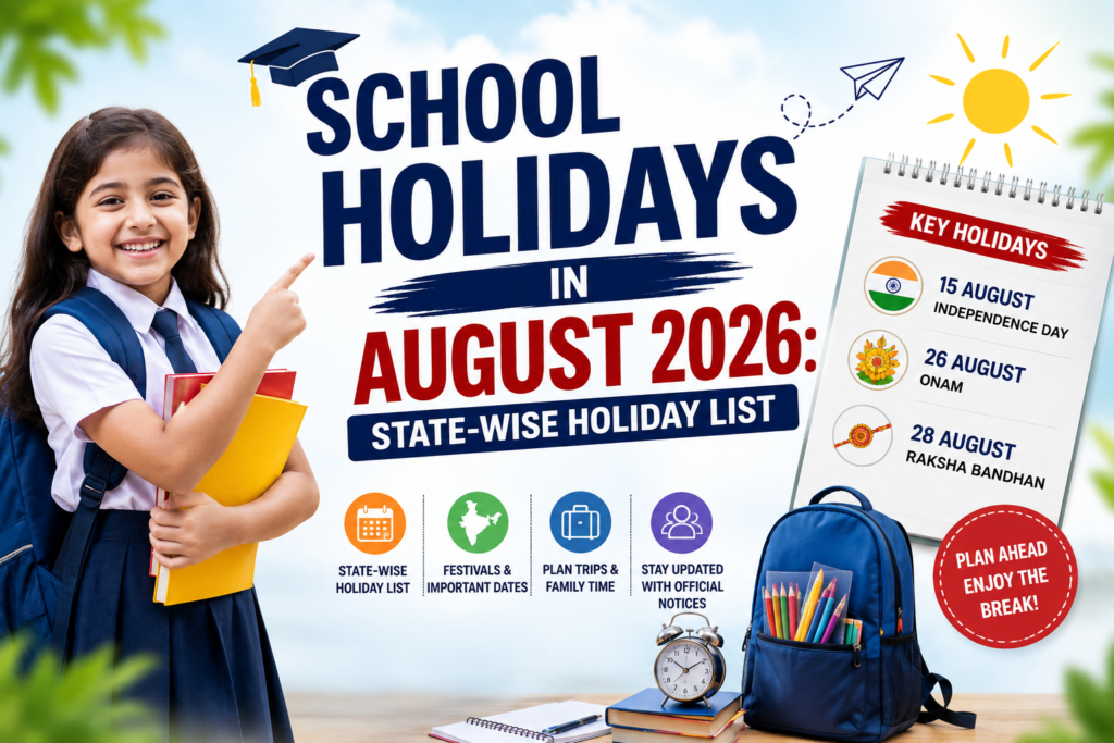 School Holidays in August 2026