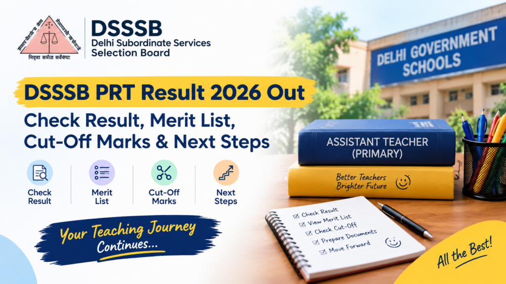 DSSSB PRT Result 2026 Out: Check Result, Merit List, Cut-Off Marks & Next Steps